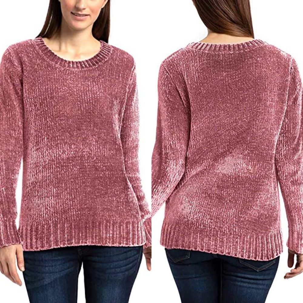 Orvis Chenille Misty Rose Pullover Sweater XL